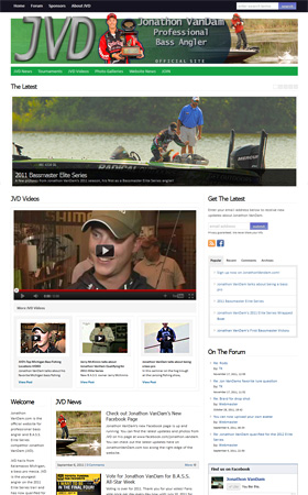 Screen shot of JonathonVandam.com tournament angler website designed and managed by AnglerHosting.com Screen shot of JonathonVandam.com tournament angler website designed and managed by AnglerHosting.com
