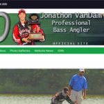 Screen shot of JonathonVandam.com tournament angler website designed and managed by AnglerHosting.com