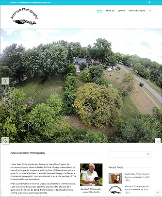 Thumbnail portfolio screenshot of the aerotechphoto.com website. 334