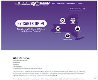 New York CARES UP website home page screenshot